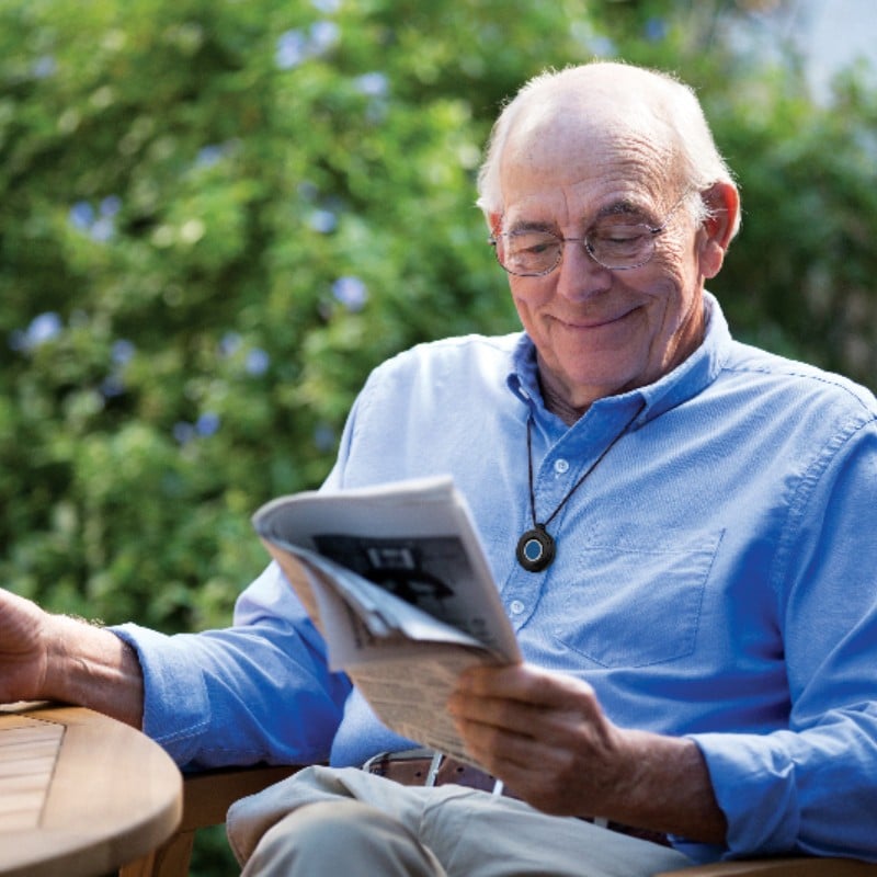 man reading newspaper
